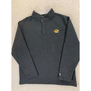 Missouri Tigers Champion Quilted‎ 1/4 Snap Campus Pullover (Men's Large) Gray